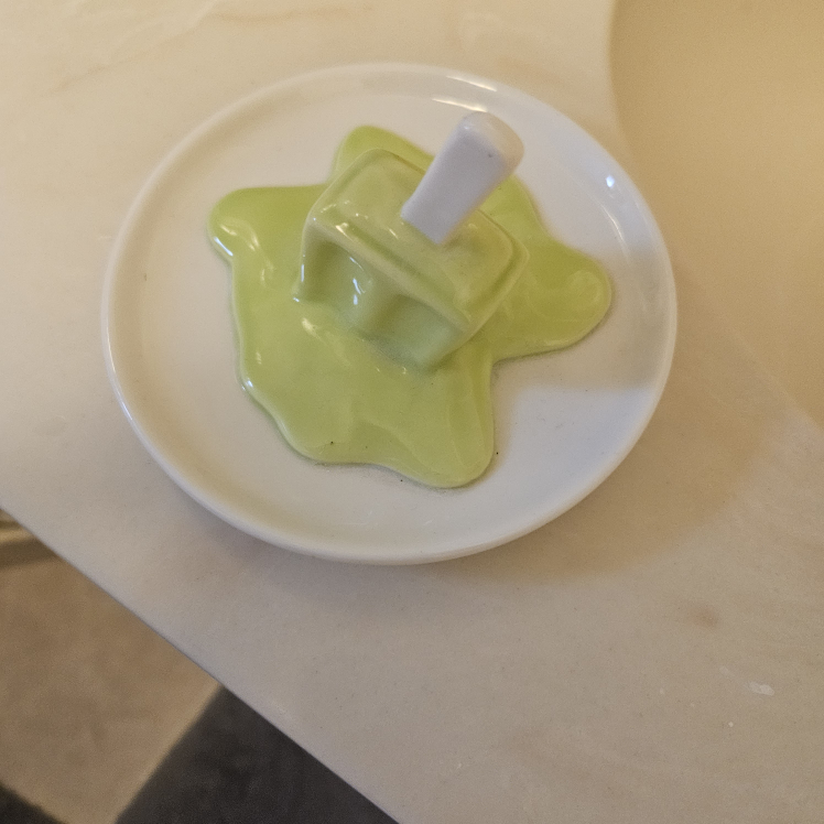 Green Melting Ice Cream Sculpture