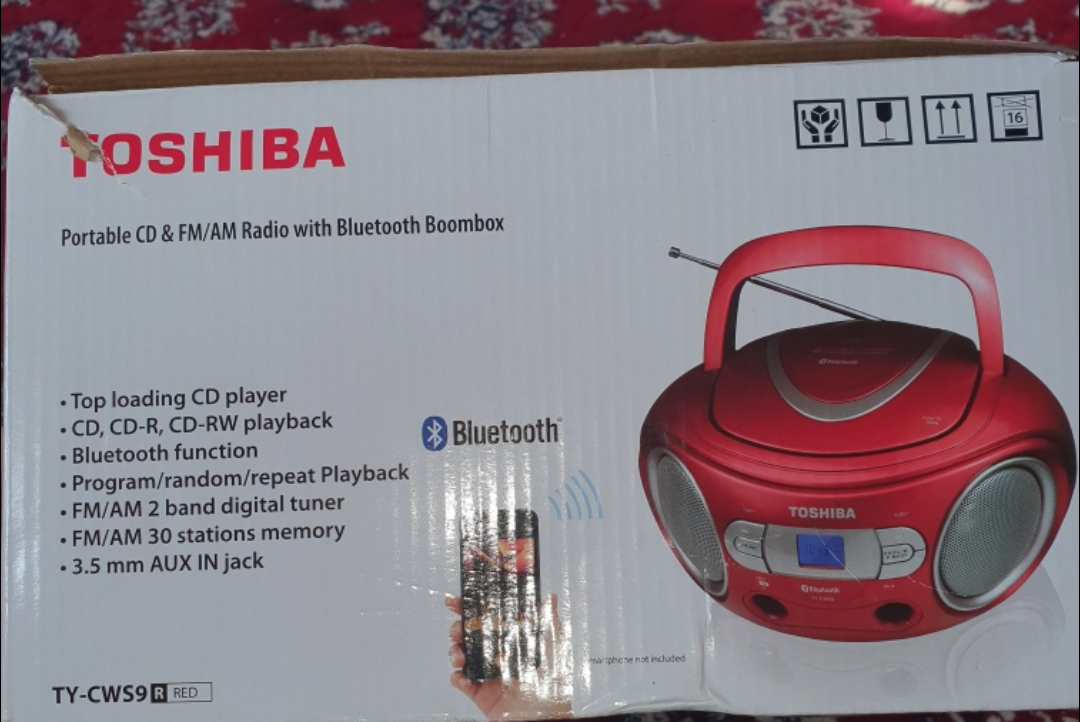 Toshiba TY-CWS9 Portable CD/FM Radio Boombox - Red - photo 4