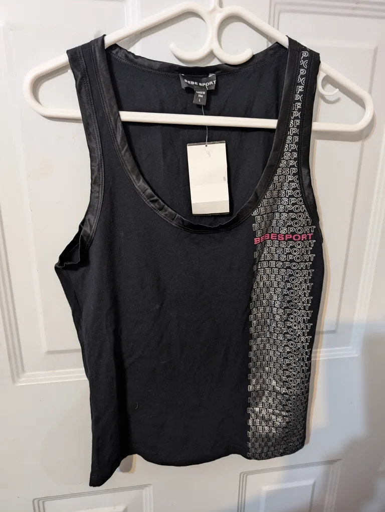 Bebe Sport Black Tank Top - Size L thumbnail