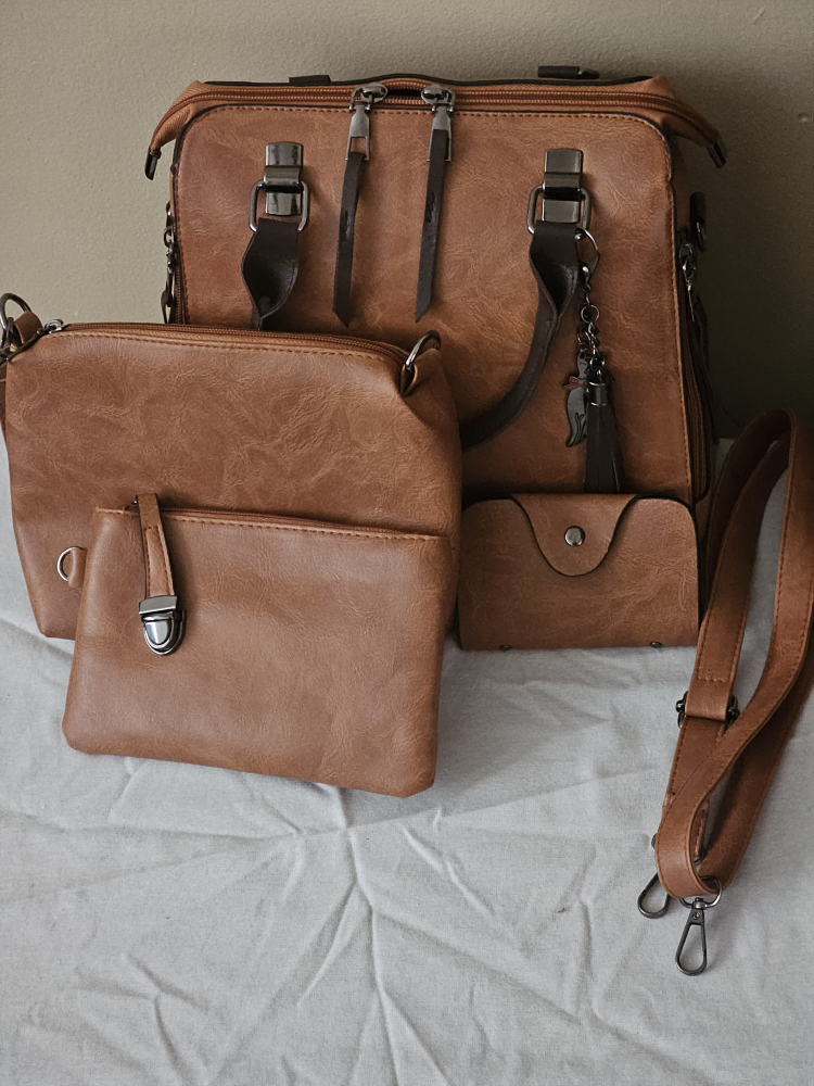 Brown 4-Piece Handbag Set