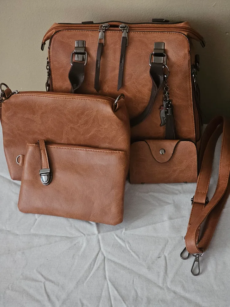 Brown 4-Piece Handbag Set thumbnail