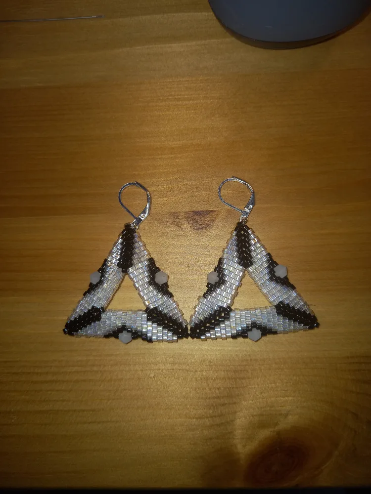 Handmade Beaded Triangle Earrings image indicator(5)