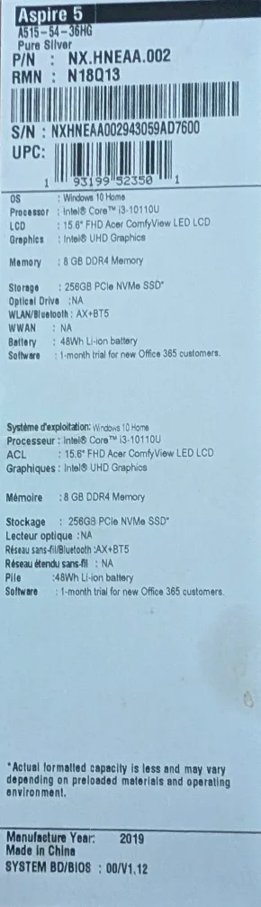 Acer Aspire 5 A515-54-36HG Laptop image indicator(2)