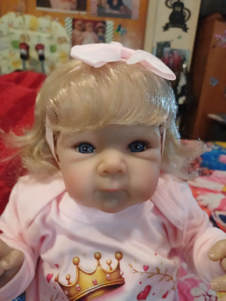 Reborn Baby Doll - Blonde Hair, Blue Eyes thumbnail