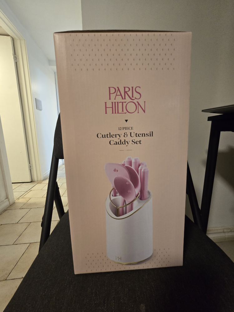 Paris Hilton 12-Piece Cutlery & Utensil Caddy Set - New - photo 2