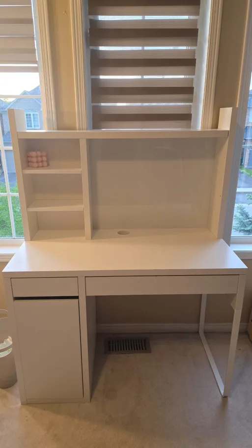 White Desk with Hutch thumbnail