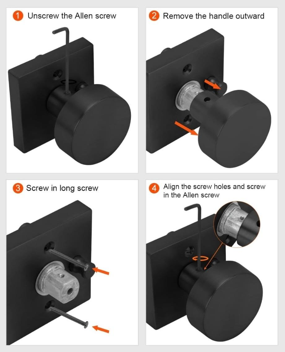 Black Door Handle Set - Privacy, Passage, Dummy - photo 5