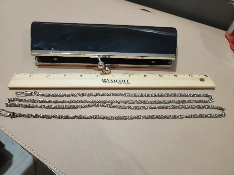 Black Clutch Purse with Chain thumbnail