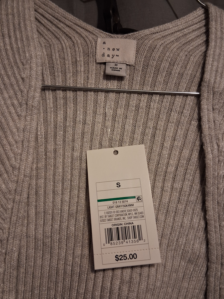 A New Day Light Gray Cardigan - Size S - photo 3