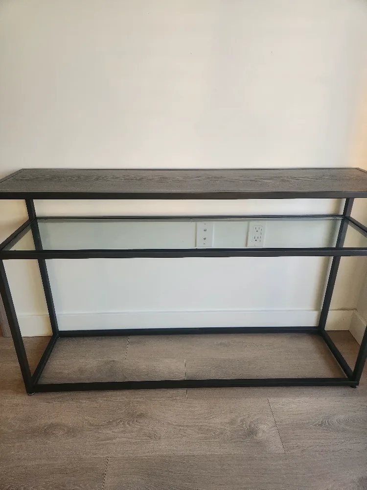 Console Table or TV Stand- Black Metal & Wood thumbnail