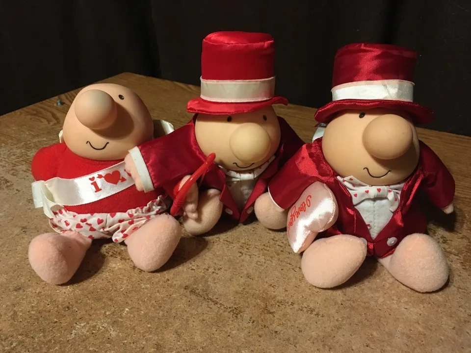 Lot of 3 Ziggy Applause Valentine Beanbag Plush cupid tuxedo thumbnail