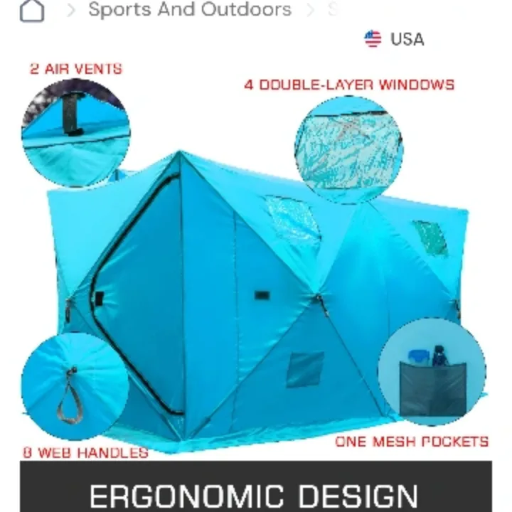 BuoQua 8 Person Ice Fishing Tent image indicator(10)