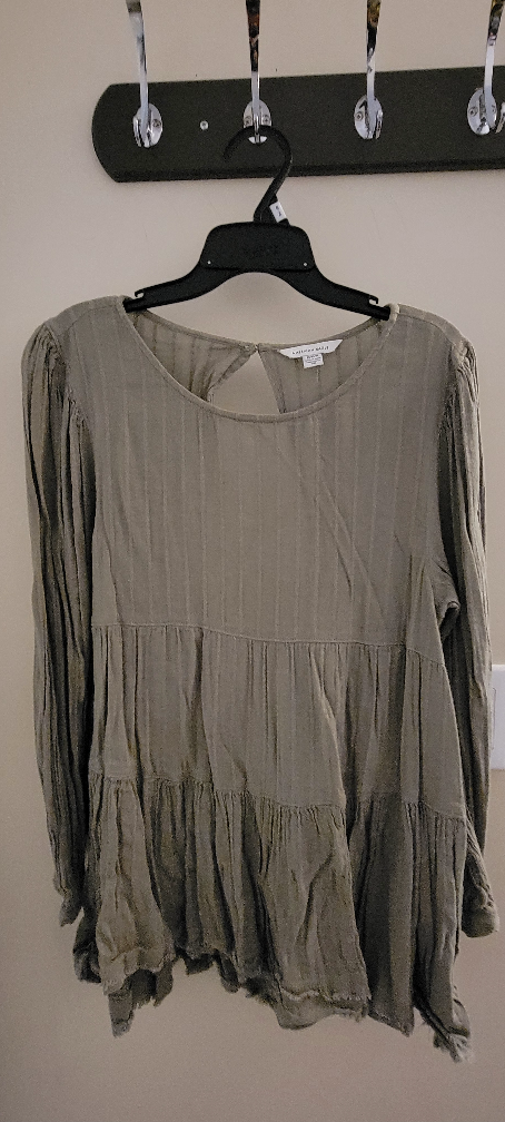 American Eagle Olive Green Peasant Top - Size M - photo 2