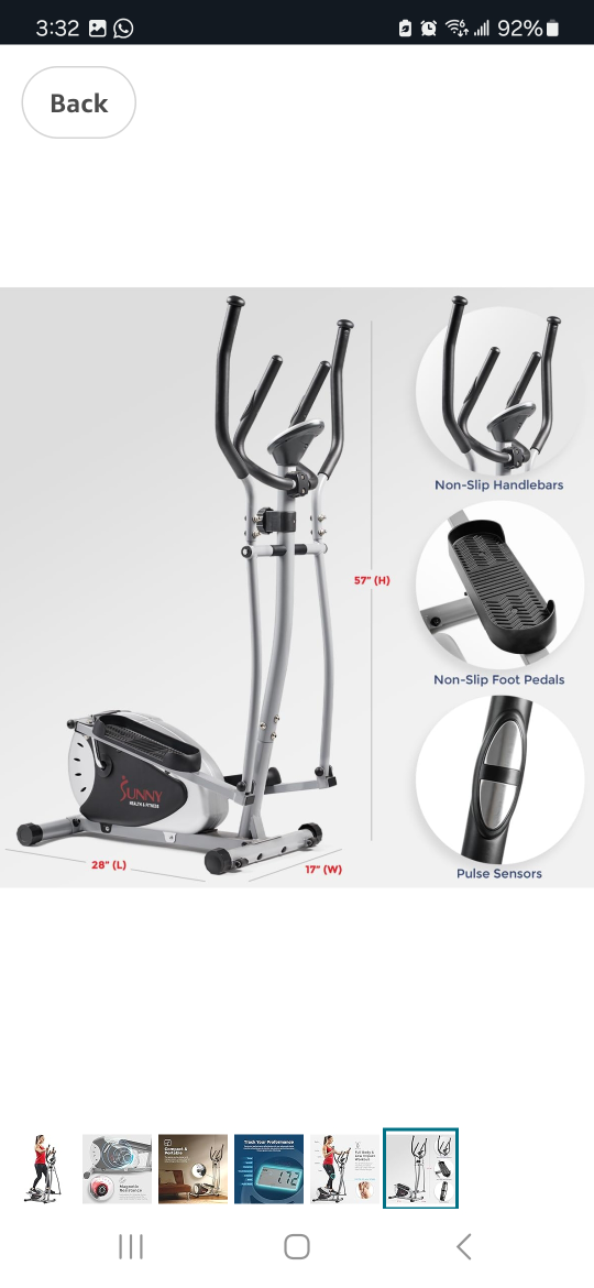 NEW Sunny Health & Fitness Elliptical SF-E905 - New - photo 4
