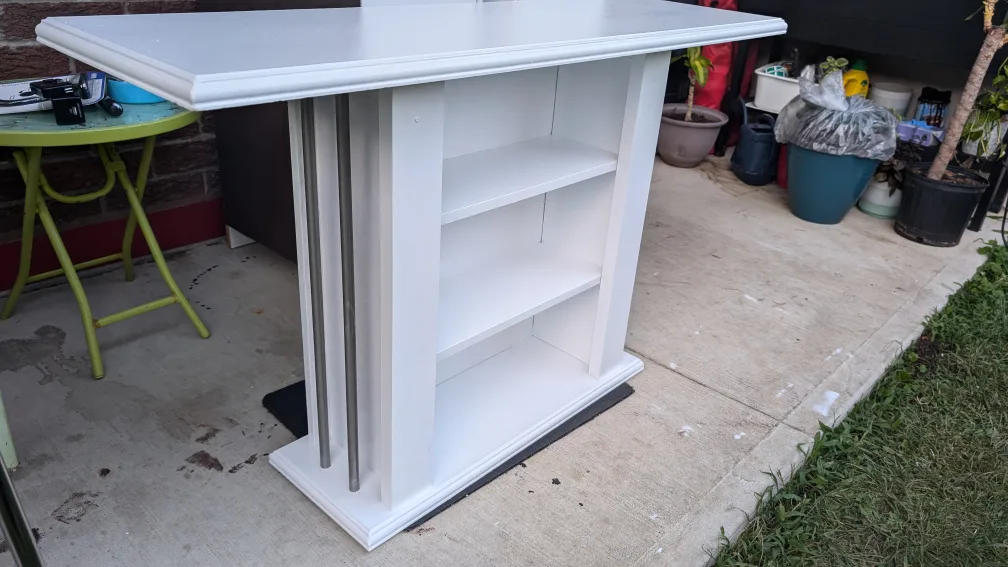 White Bar Table with Shelves can be Tv stand thumbnail