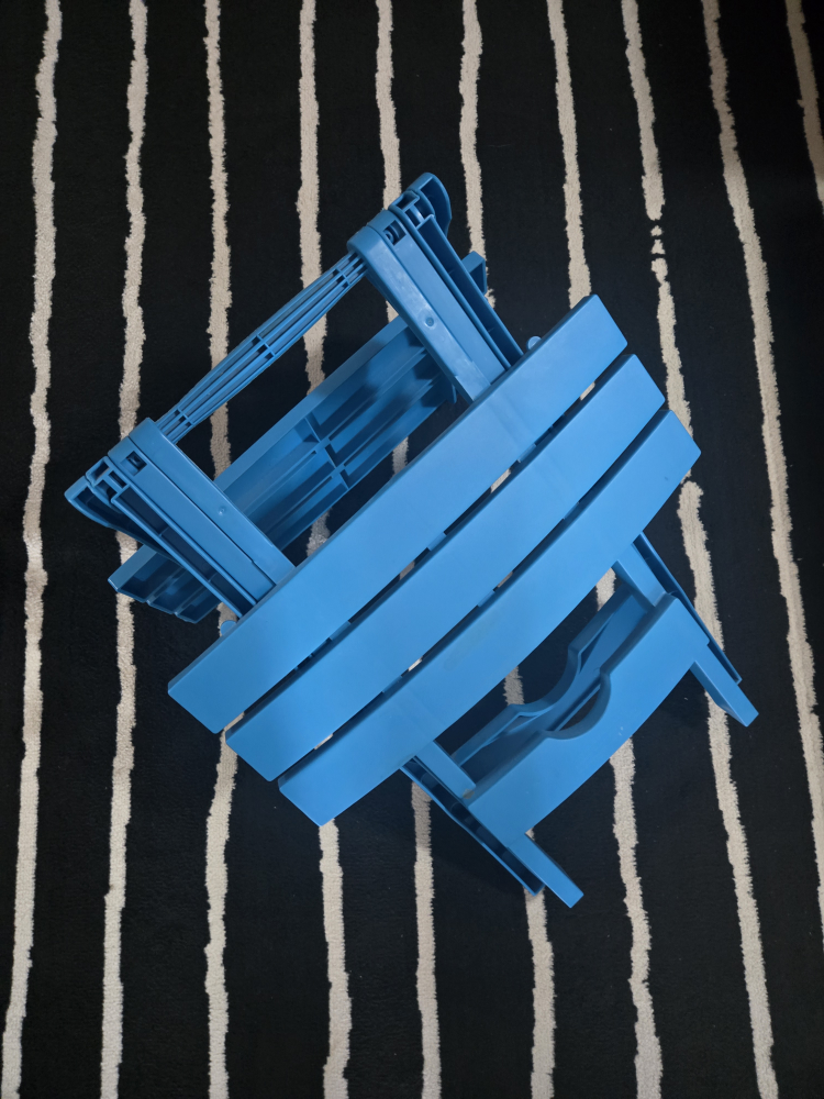 Blue Folding Side Table - Plastic