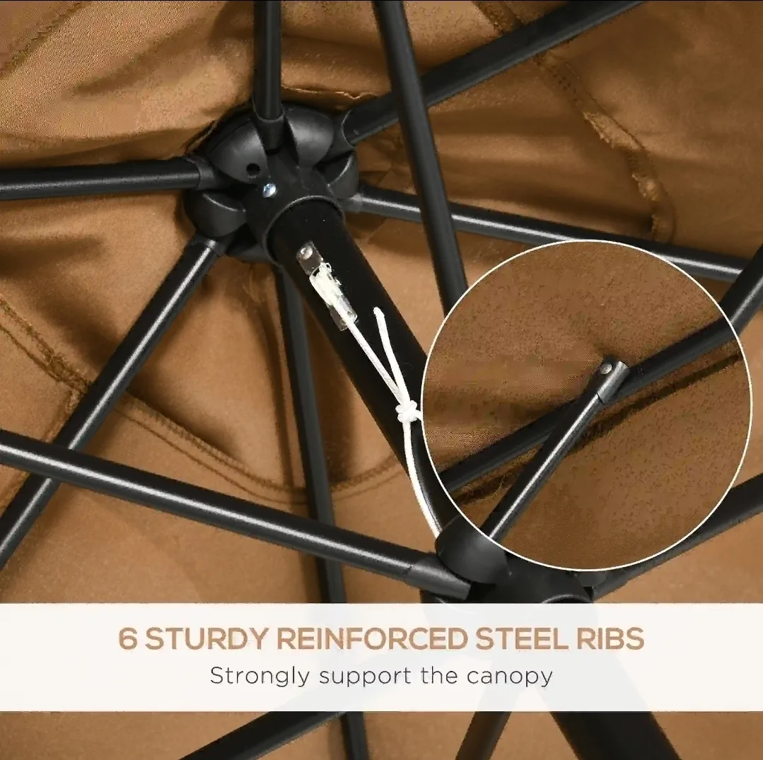 Rectangular Patio Umbrella - Brown image indicator(5)