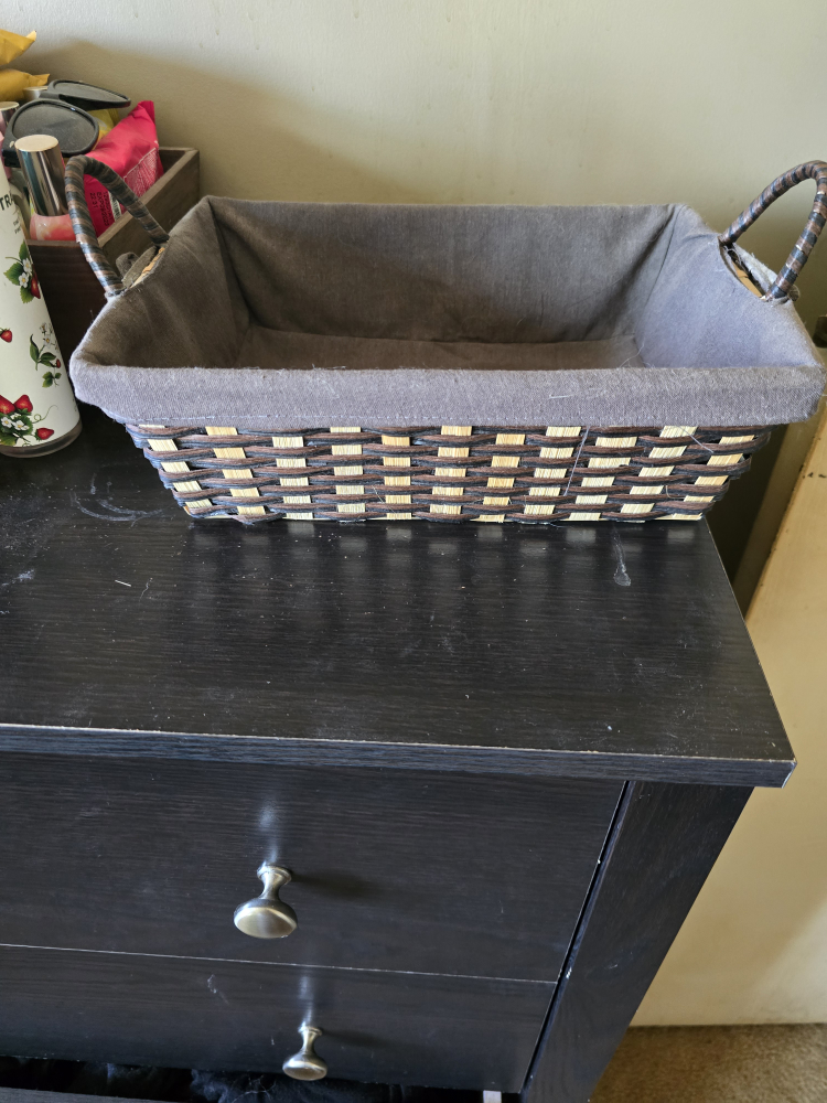 Woven Basket with Fabric Liner