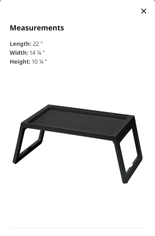 IKEA KLIPSK Bed Tray - Black - photo 2