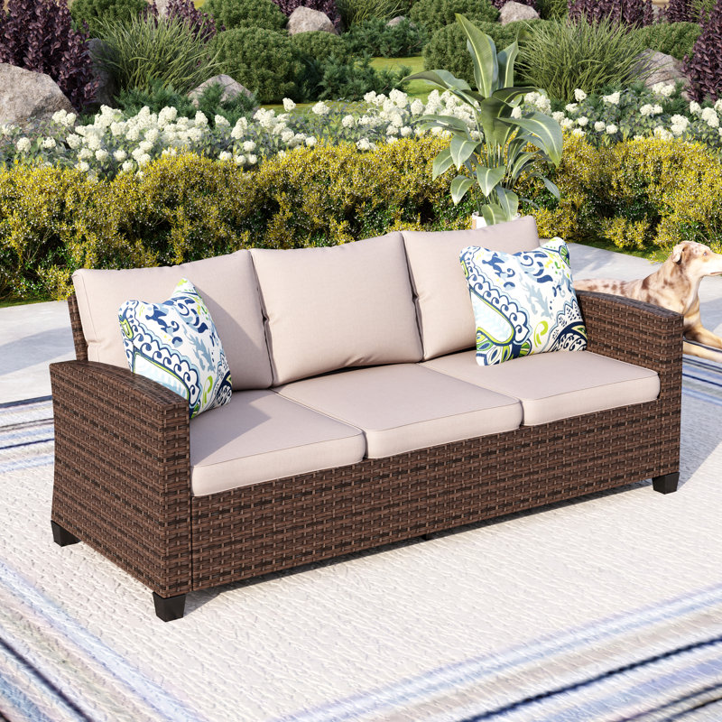 Wicker King Handwoven Rattan Outdoor Sofa