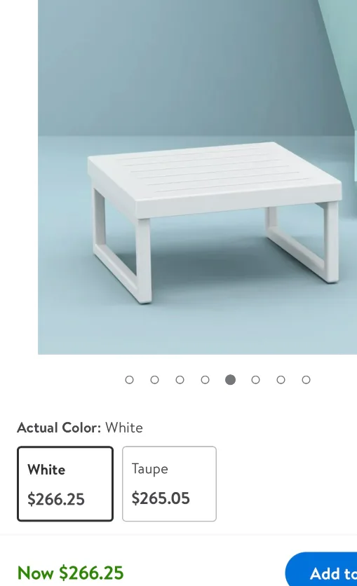 New White Sol Patio Side Table thumbnail