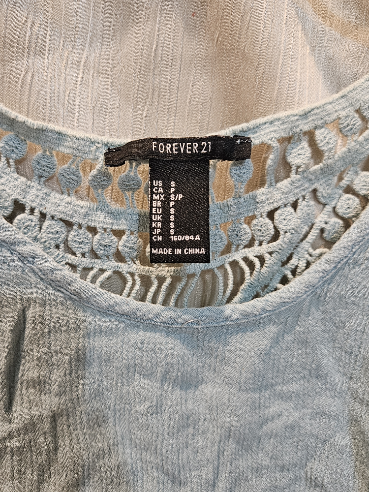 Forever 21 Blue Crochet Tank Top - Size S - photo 3