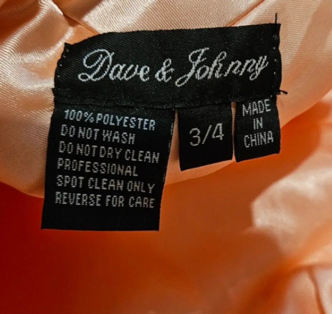 Dave & Johnny Peach Dress - Size 3/4 image indicator(3)