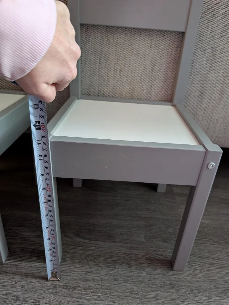 Pair of Children's Grey and White Chairs image indicator(2)