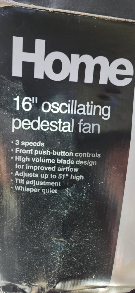 Home Styles 16" Oscillating Pedestal Fan. NEVER USED NEW image indicator(2)