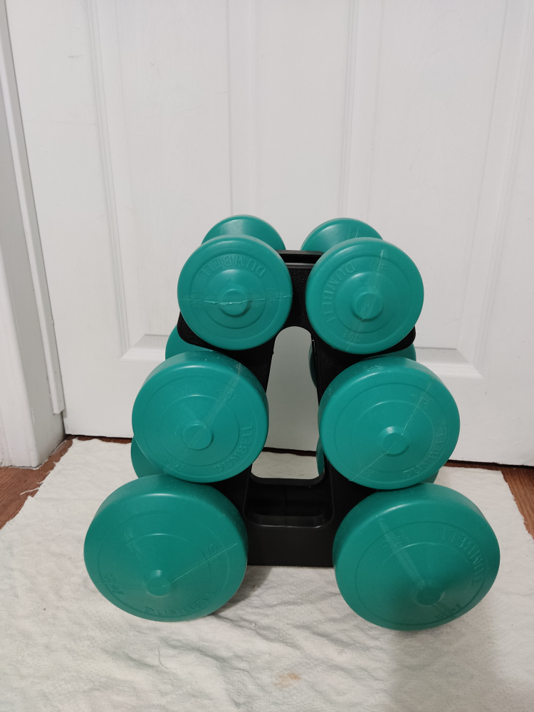 Dumbbell Set with Rack - Green