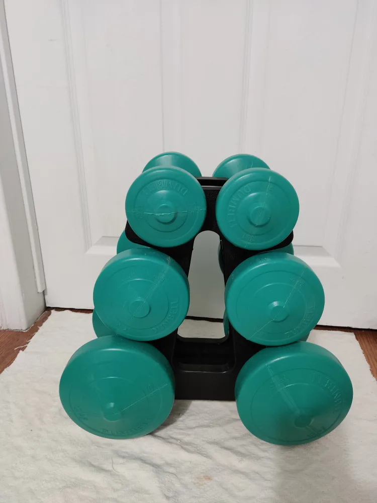Dumbbell Set with Rack - Green thumbnail