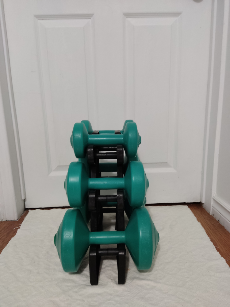 Dumbbell Set with Rack - Green - photo 2