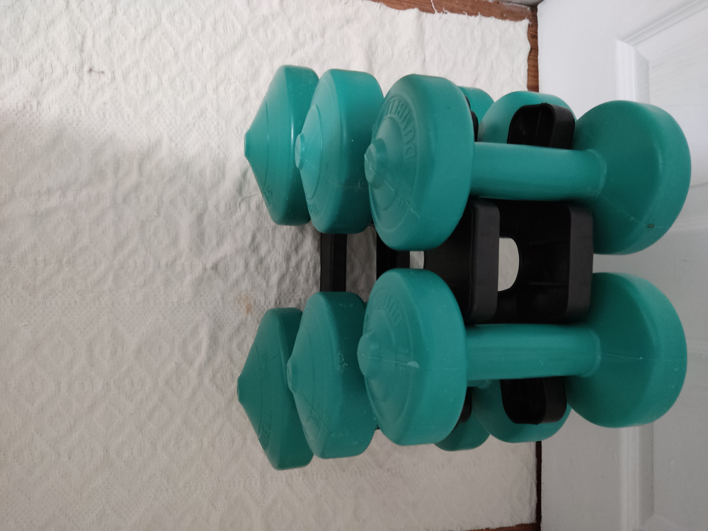 Dumbbell Set with Rack - Green - photo 3