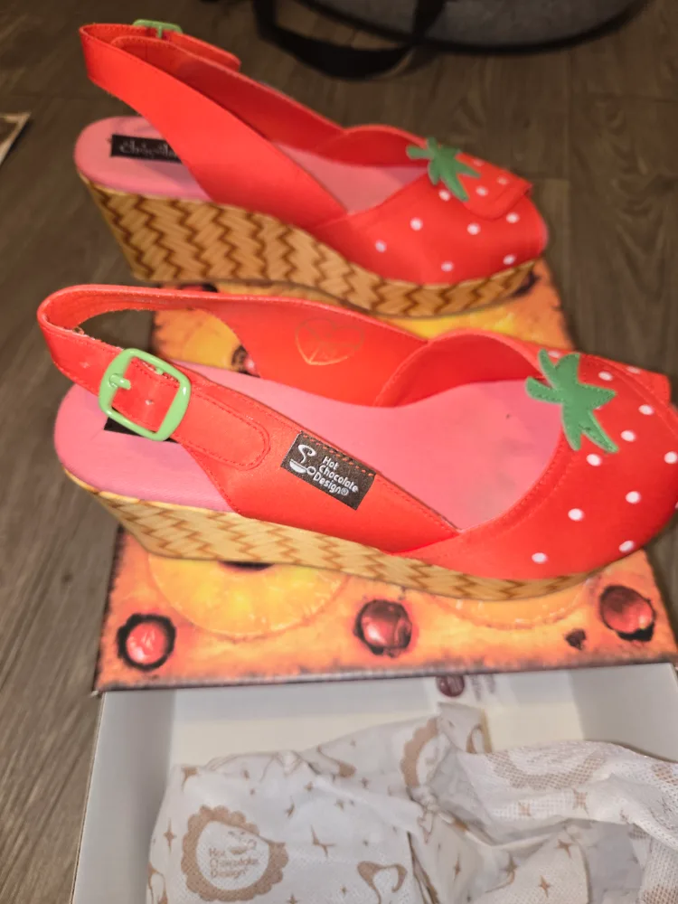 Hot Chocolate Design Chocolaticas Strawberry Wedge Shoes image indicator(4)