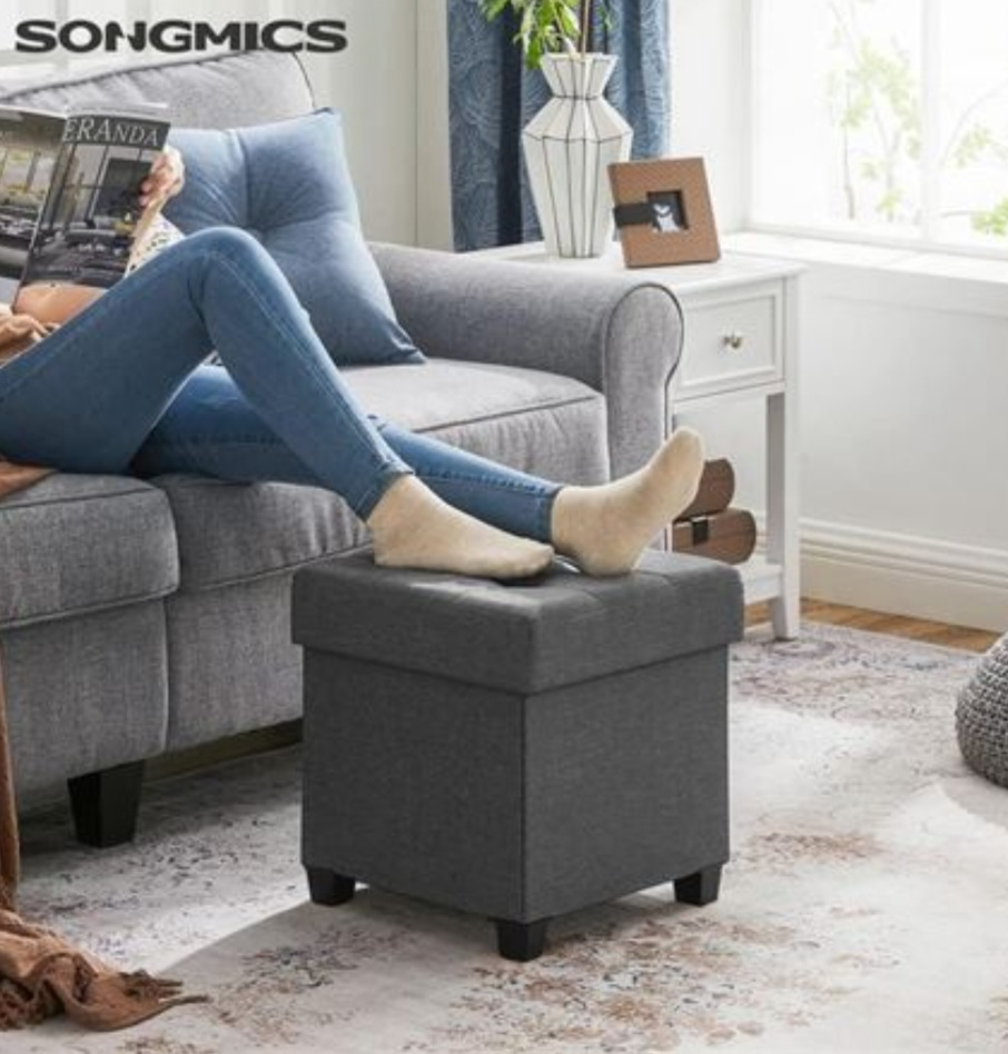 SONGMICS Folding Storage Ottoman Cube - photo 2