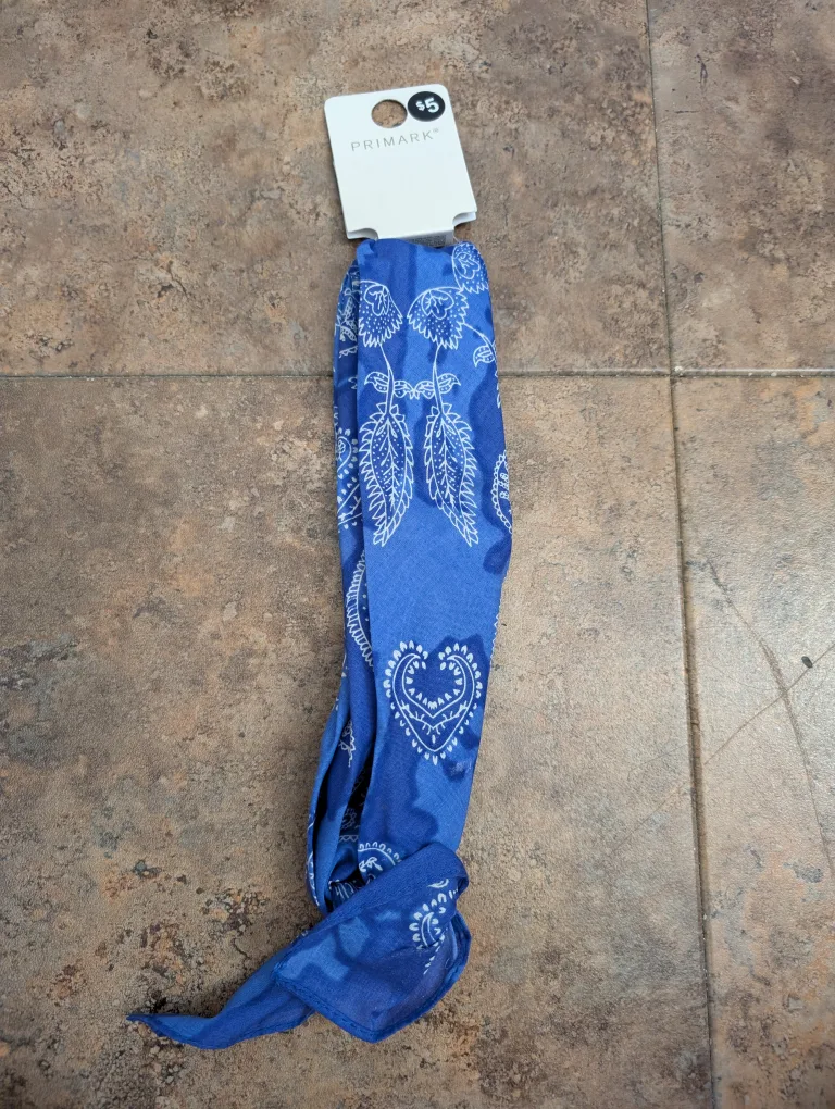 Brand New Primark Blue Paisley Bandana thumbnail