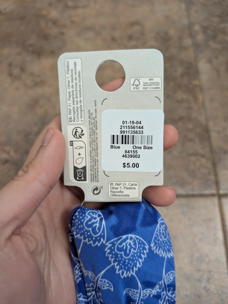 Brand New Primark Blue Paisley Bandana - photo 2