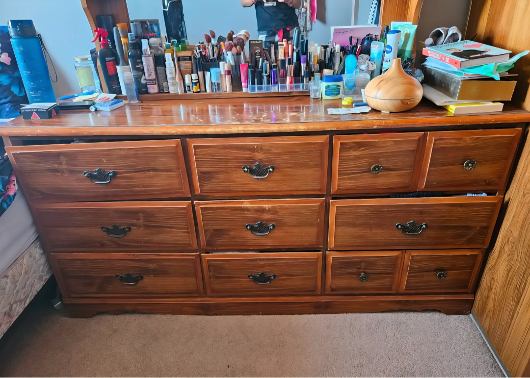 Wooden Dresser with Mirror