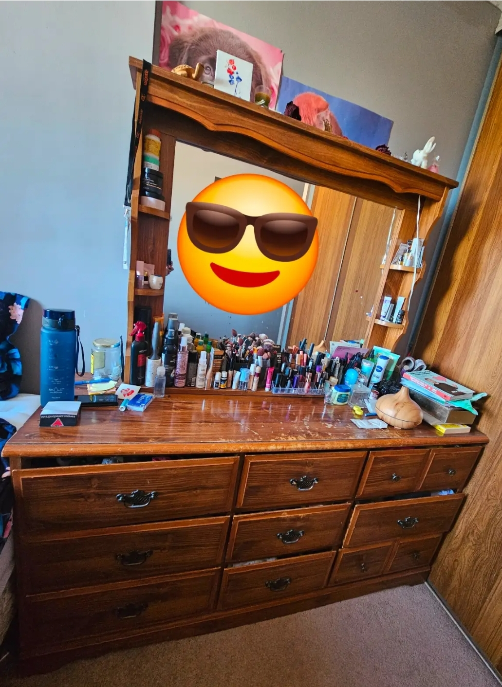 Wooden Dresser with Mirror - photo 2