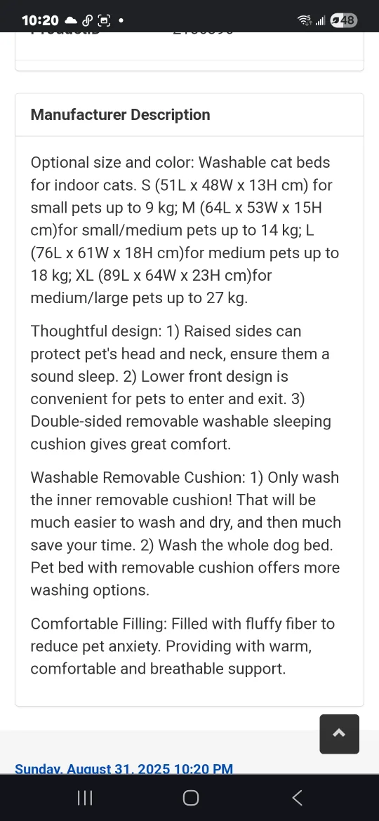 Washable Pet Bed - Size Small image indicator(3)