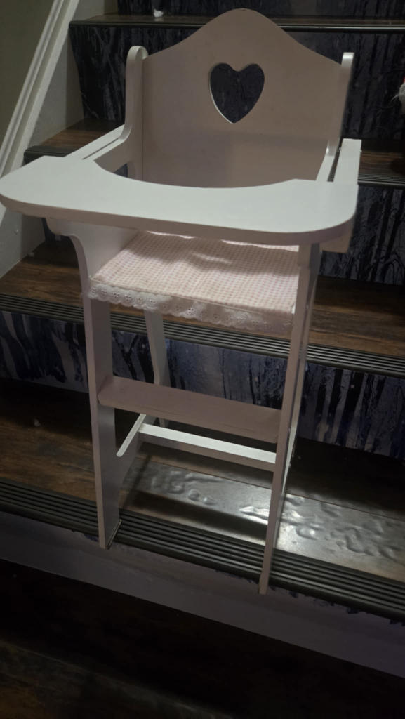 White Wooden Doll High Chair