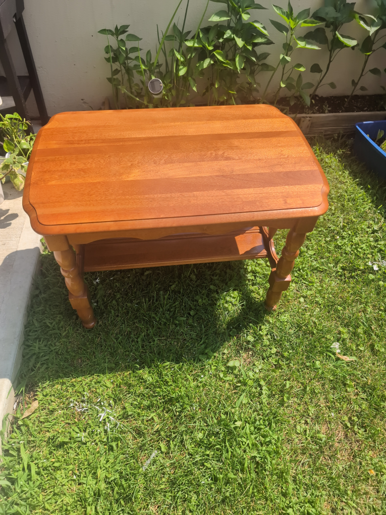 Wooden Side Table with Shelf - photo 3