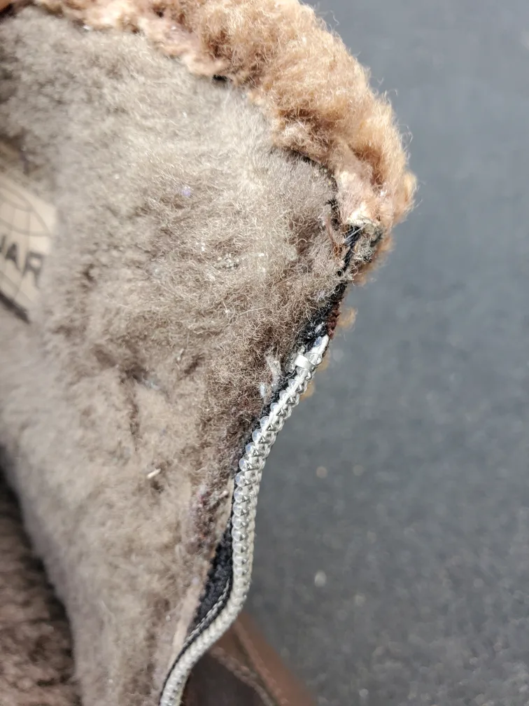 Pajar brown/tan leather sherpa lined ankle boots - size 8 image indicator(6)