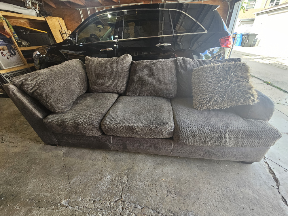 Brown 3-Seat Sofa Couch - photo 3