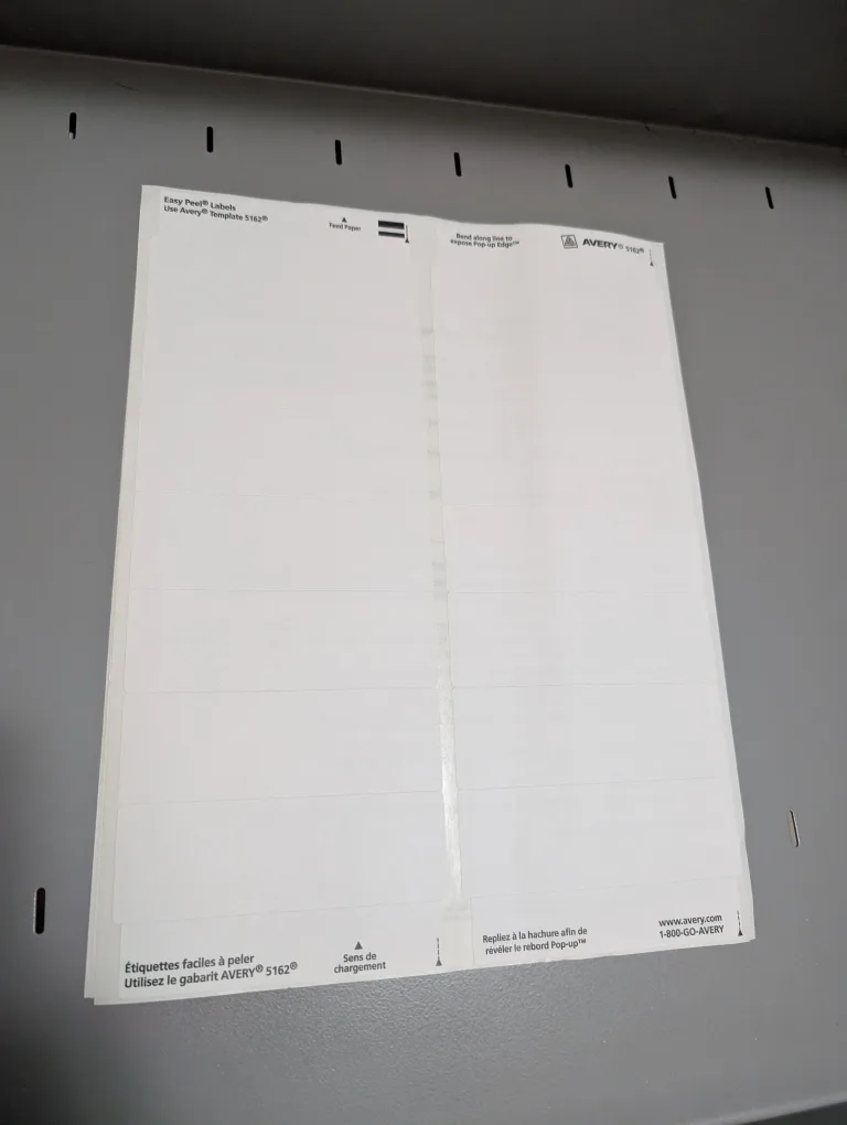 Avery Easy Peel Labels 5162 - $1 for 3 sheets thumbnail