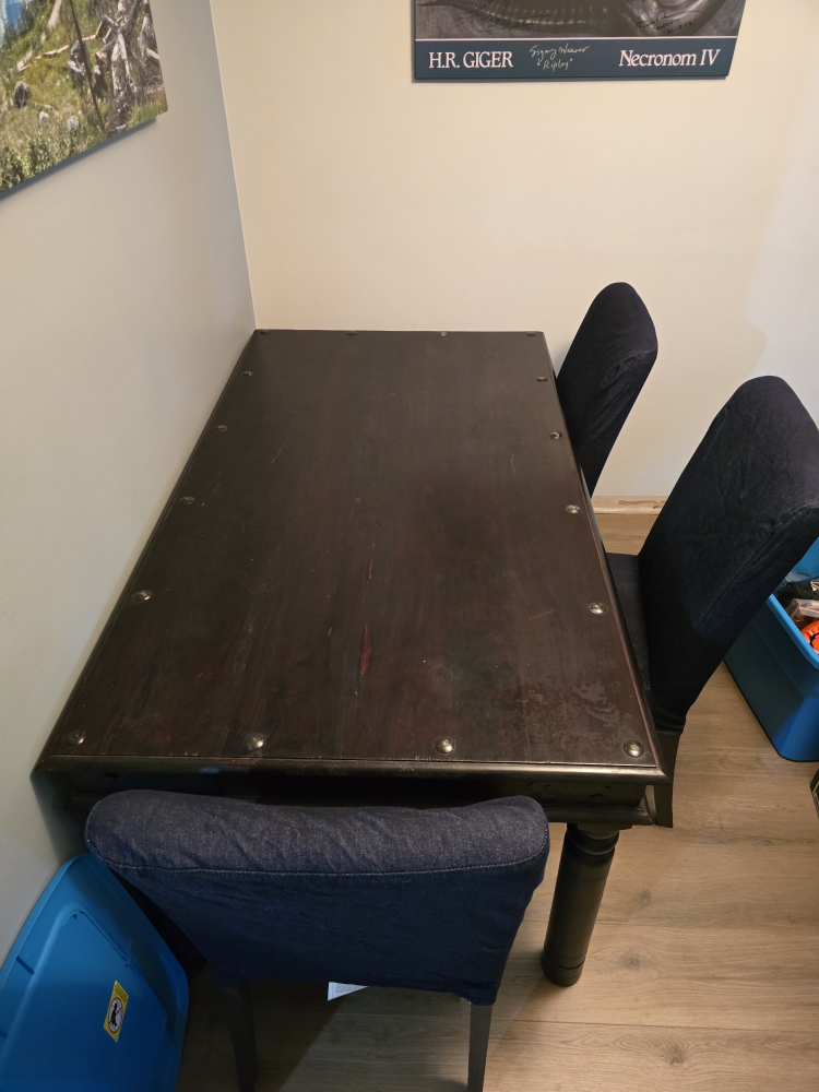 Dark Wood Dining Table with 4 Chairs - photo 2