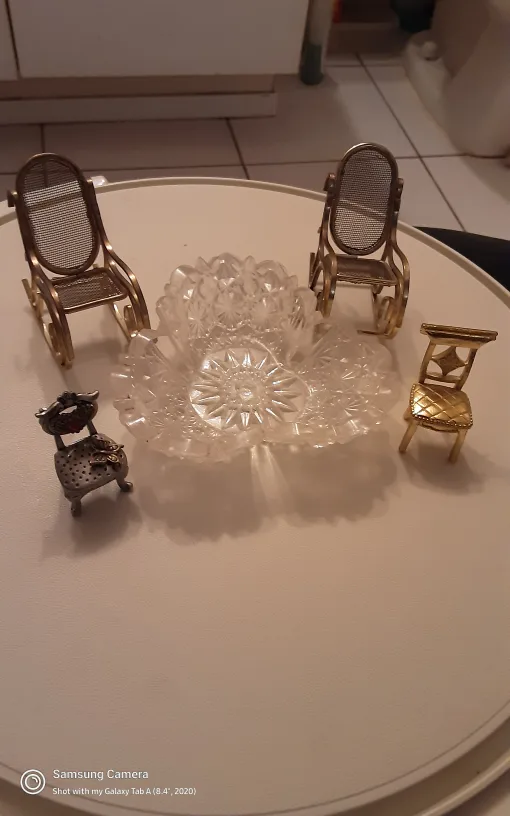Miniature Rocking Chairs & Glass Bowl image indicator(2)