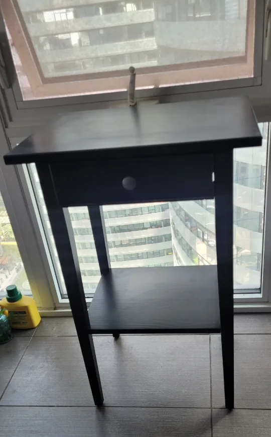 IKEA - HEMNES Black Brown Nightstand with Drawer thumbnail