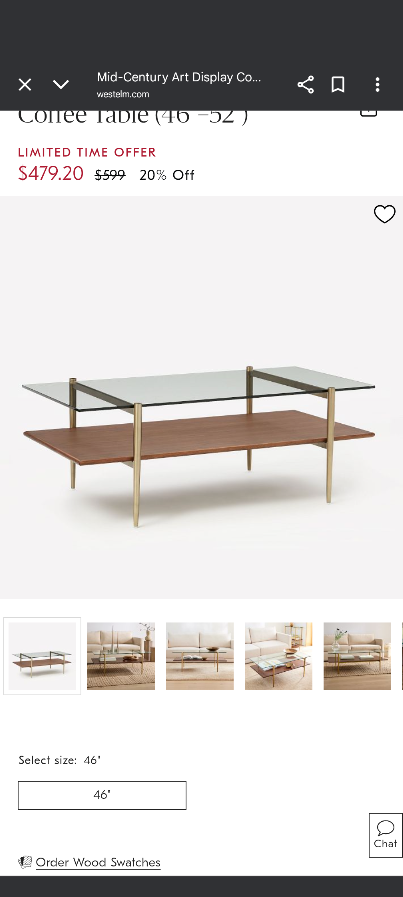West Elm Mid-Century Art Display Coffee Table