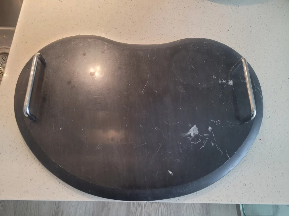 Black Bean-Shaped Serving Tray with Handles thumbnail